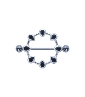 Black Nano Nipple Piercing PN-503 